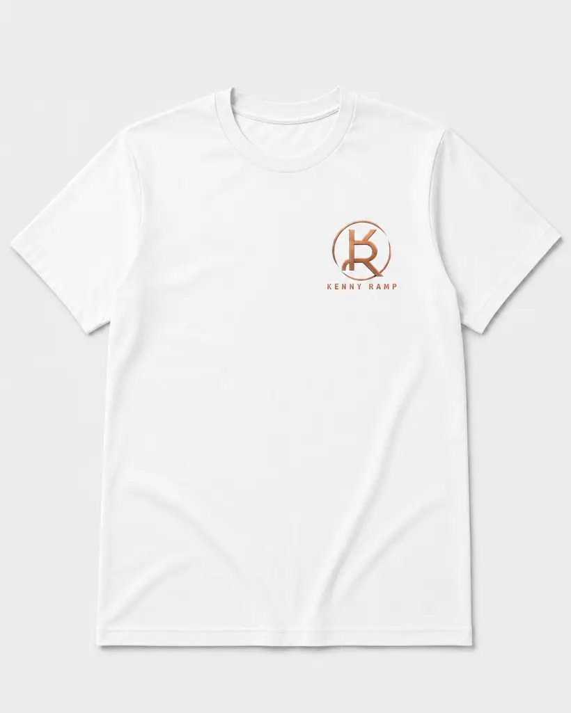T-shirt bianca KR Monogram — fronte/retro
